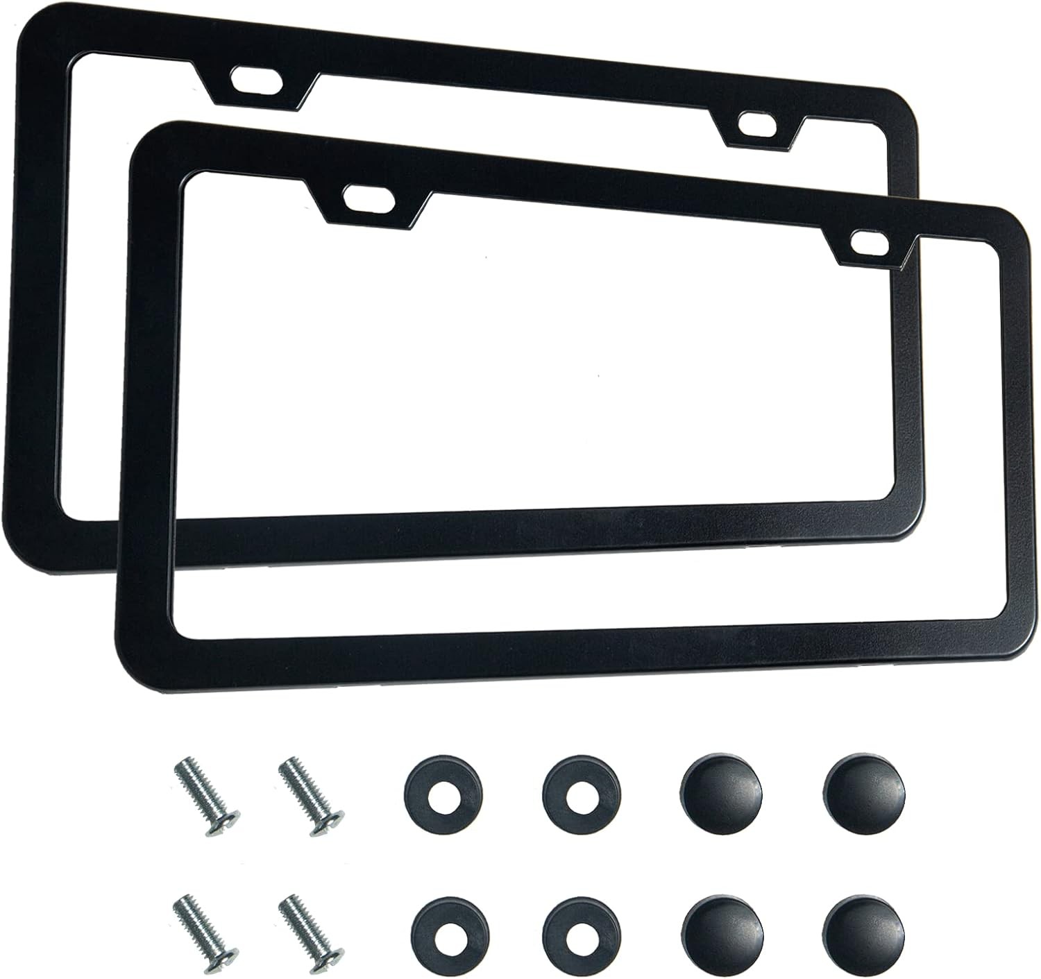 Premium Matte Black License Plate Frame, Solid Rust-Proof Aluminu Color: black