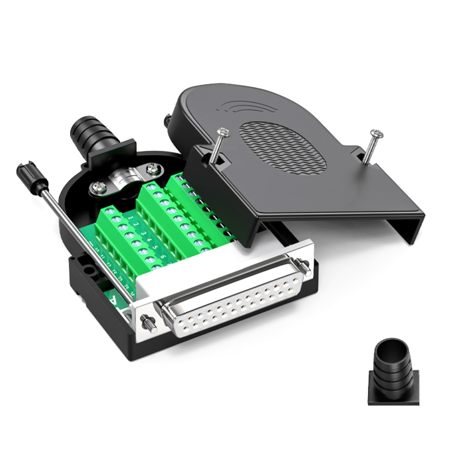 DB25 Breakout Board Male/Female Adapter 25-pin Port To Terminal Connector Thin