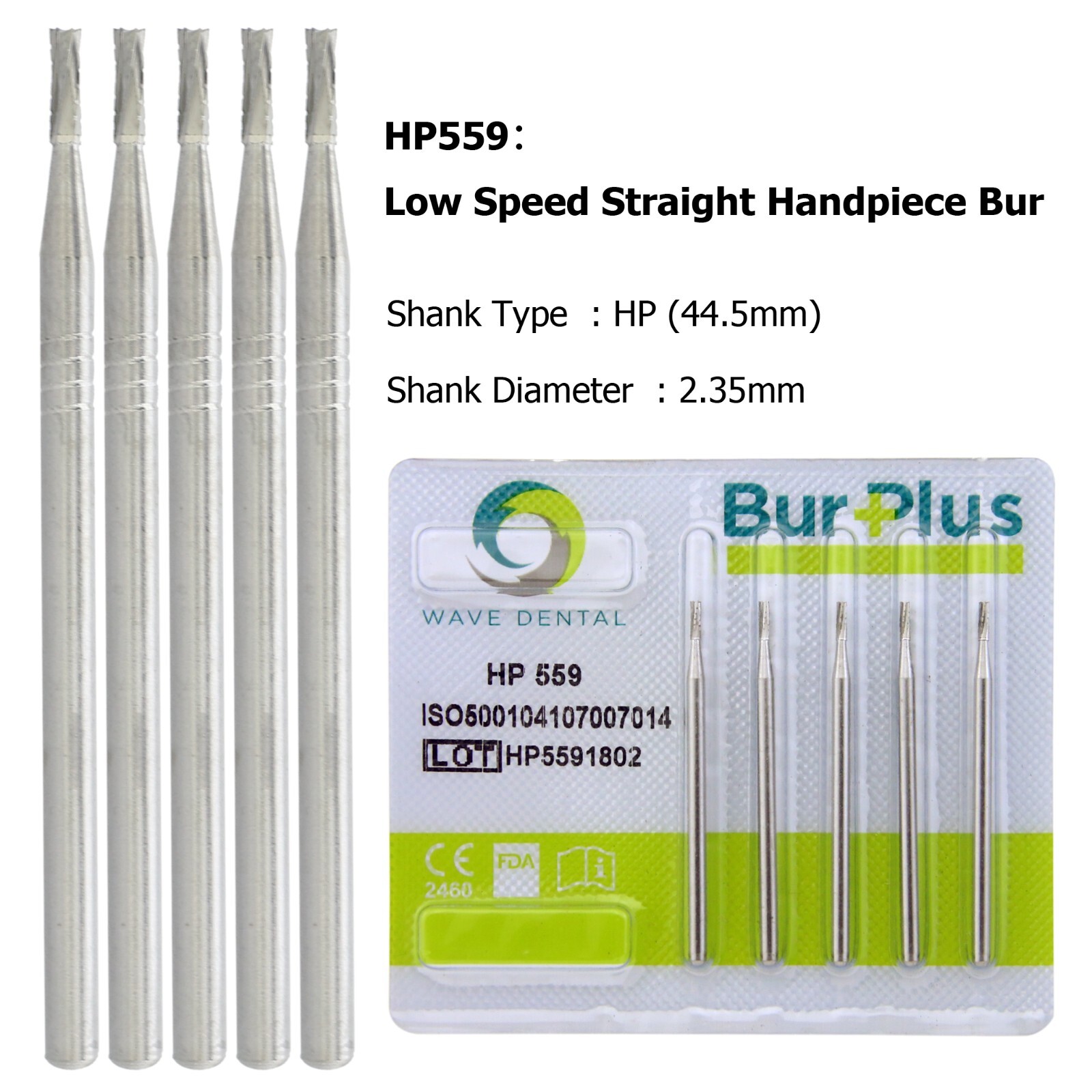 Wave Dental Surgical Carbide Bur HP 702 701 2.35mm For Low Speed Straight 44.5mm