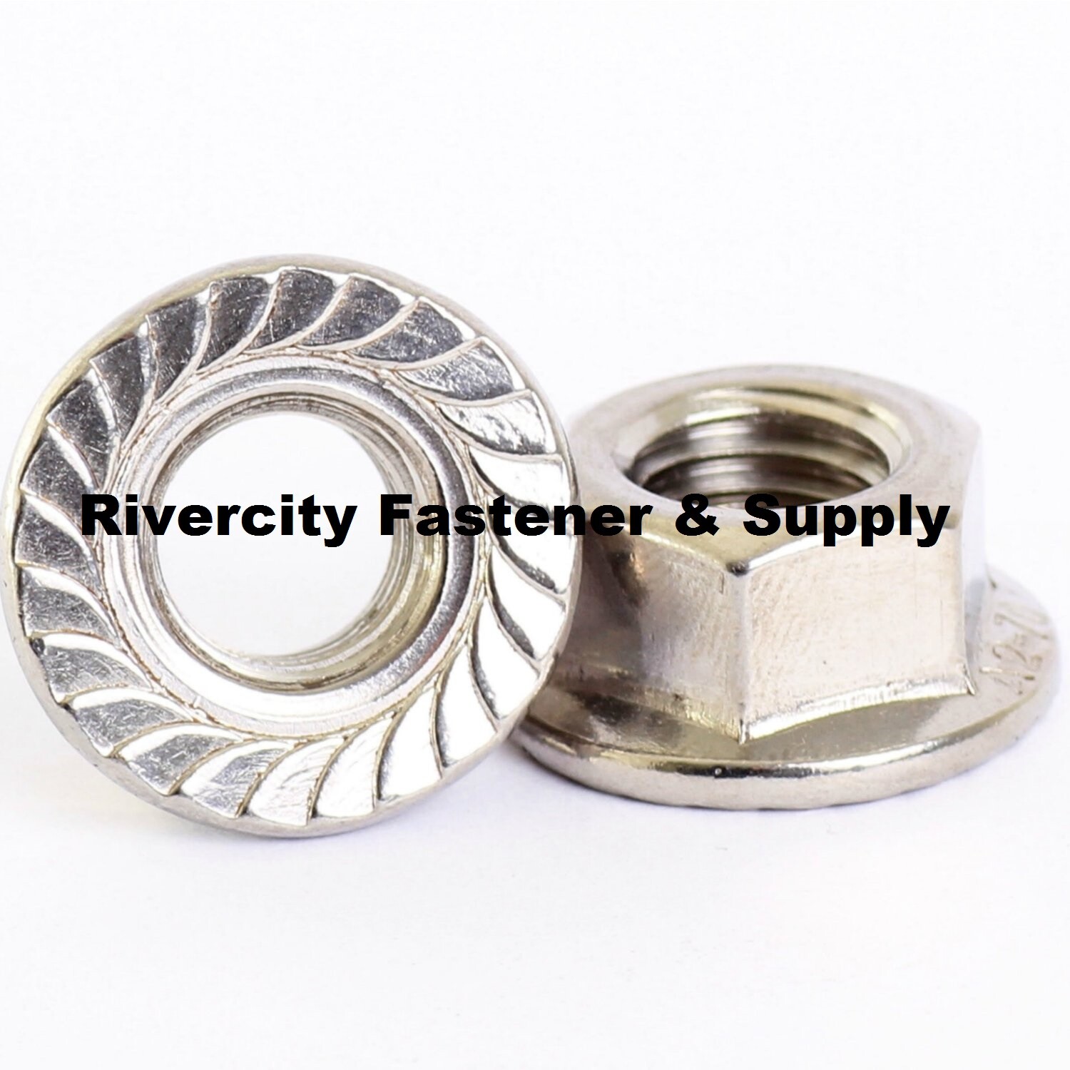 M10-1.5 Stainless Flange Nuts M10x1.5 Nut 10mm x 1.5 Serrated Flare whiz nuts