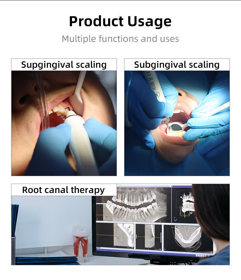 Dental Ultrasonic Piezo Scaler 5 Tips Scaling Fit EMS Woodpecker LED Handpiece