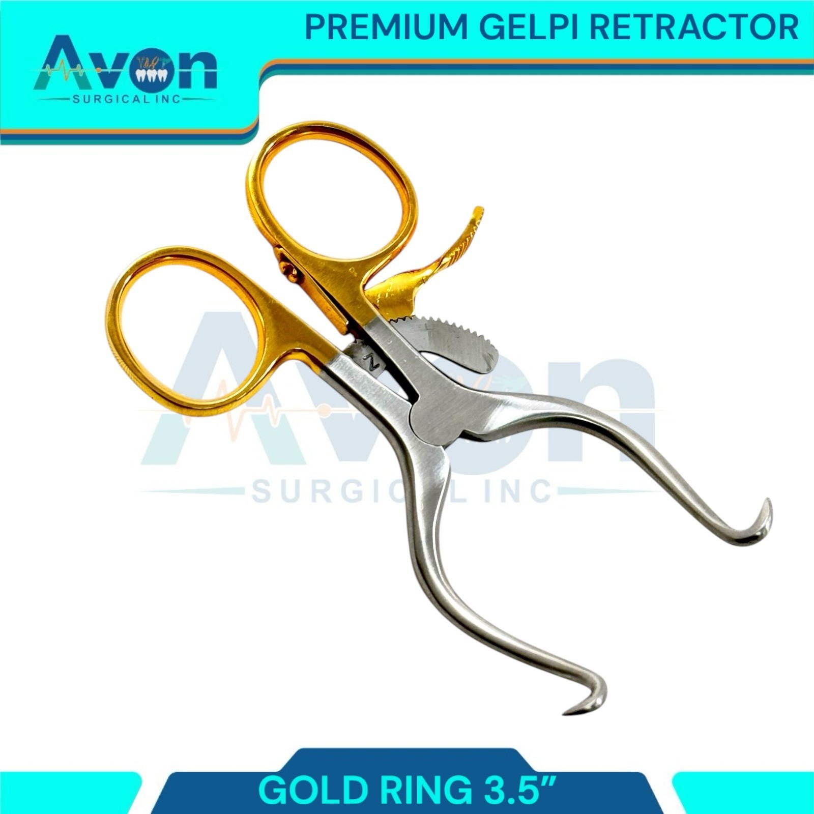 3.5in Self Retaining Gelpi Pediatric Retractor Retainer, Small – Gold Handle,1pc