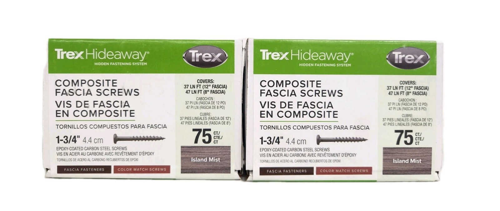 Trex Hideaway Composite Deck Fascia Screws Island Mist 1-3/4″ ( 150 Screws )