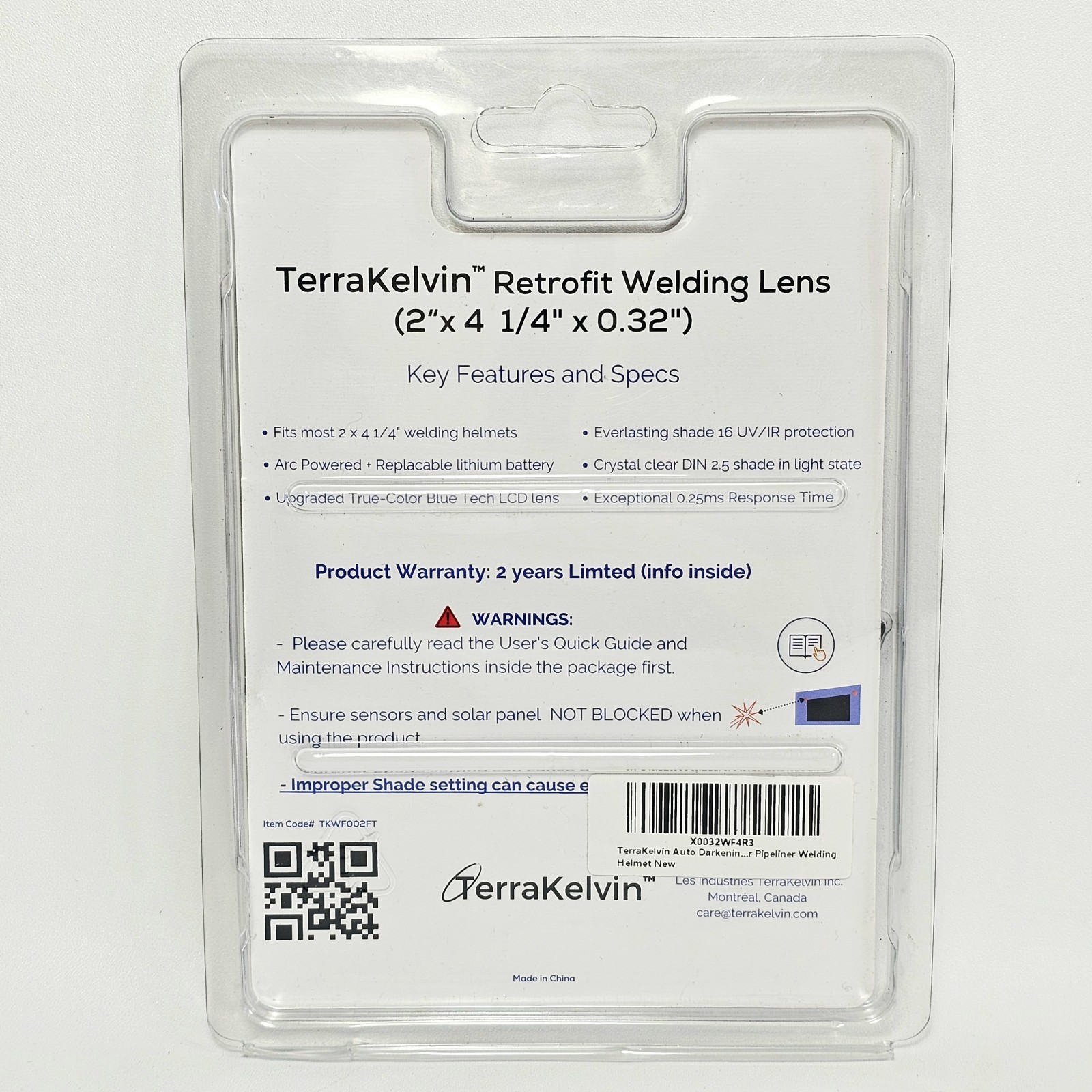 Terra Kelvin W3/5-8/9-13 LCD 2″ x 4.25″ x 0.32″ (Inches) Welding Filter New