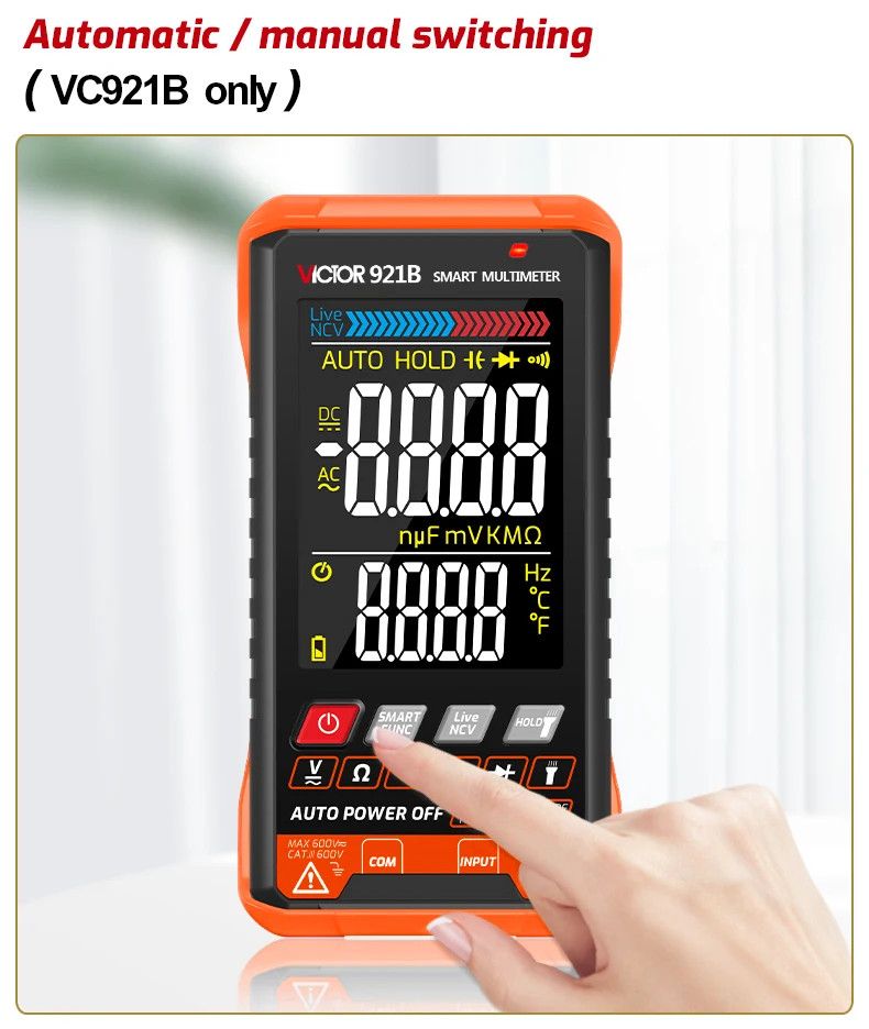 Professional Auto Range Tester Multimeter Color Screen OHM NCV Voltage Meter