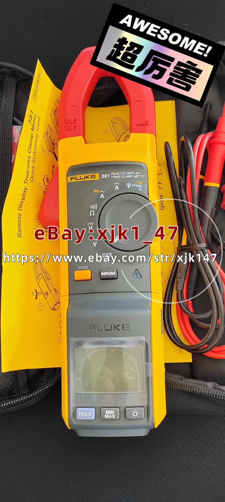 Fluke 381 Remote Display True RMS AC/DC Clamp Meter with iFlex /xjk