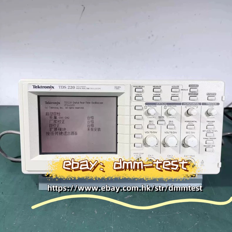 Used 2 Channel Tektronix TDS220 100Mhz Digital Oscilloscope 1 Msa/S Tested&dmm