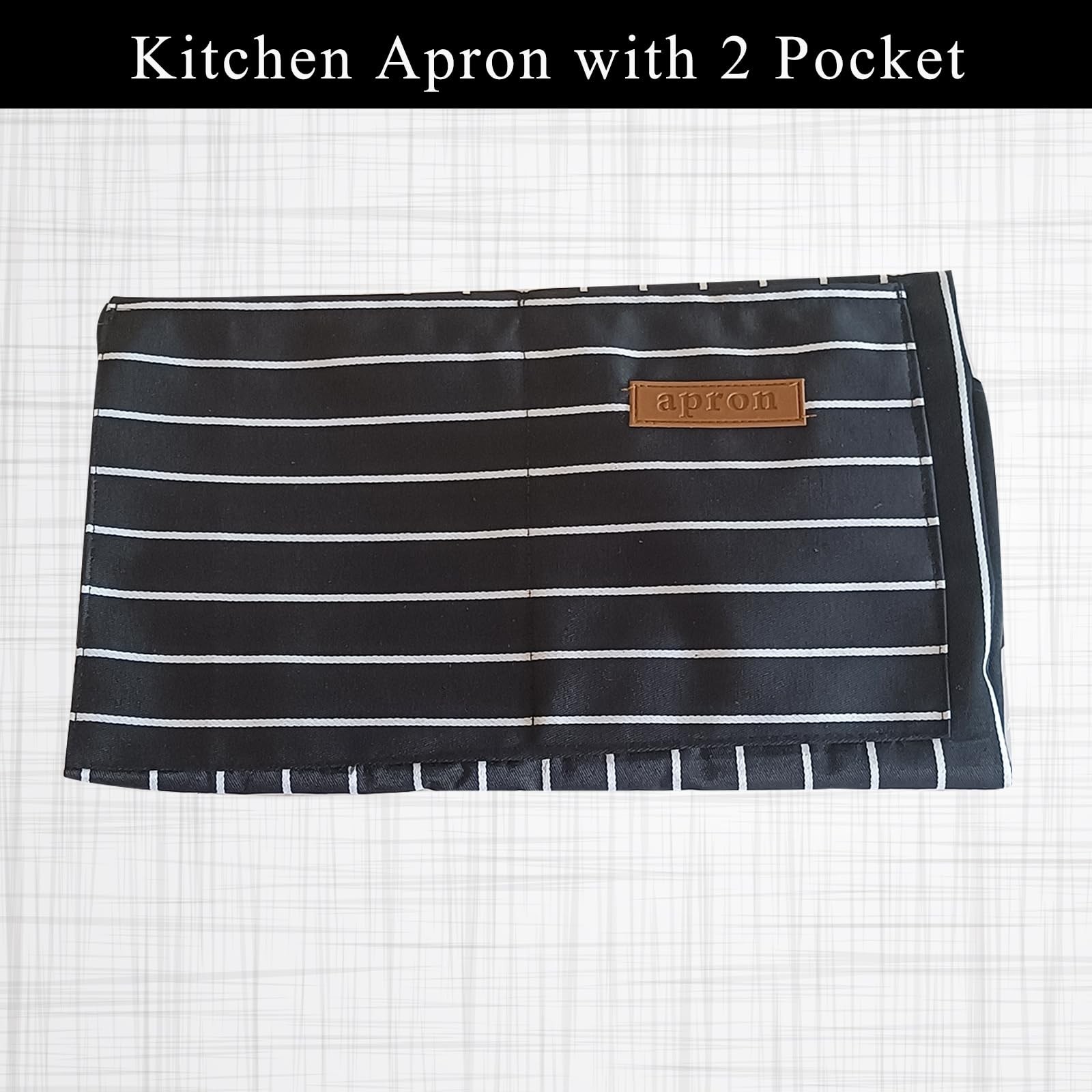 DILLMAN Kitchen Cooking Adjustable Aprons – Men Women Bib Soft Chef Stripes A…