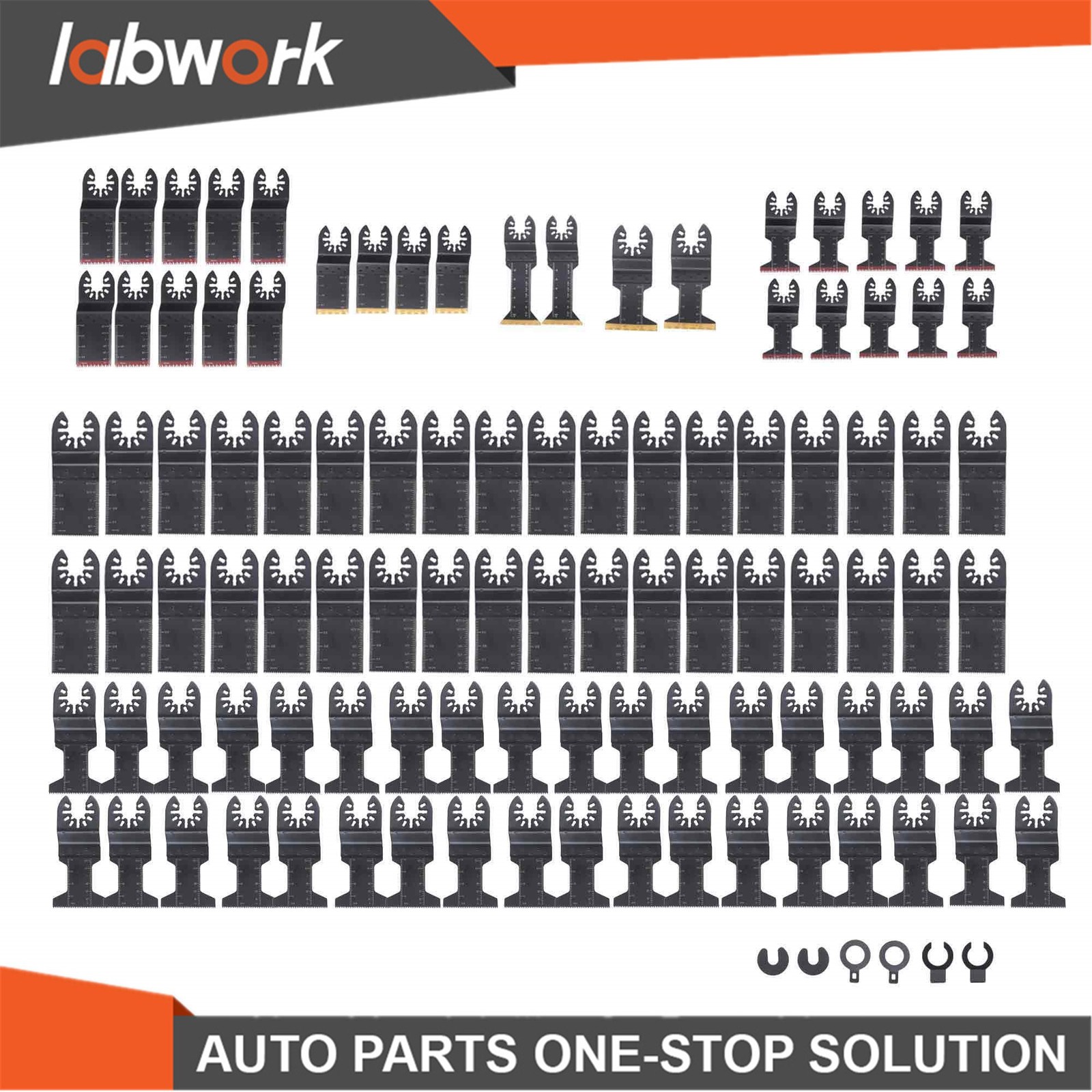 Labwork 100 Pack Multitool Blades Kit Japanese Tooth Oscillating Saw Blades