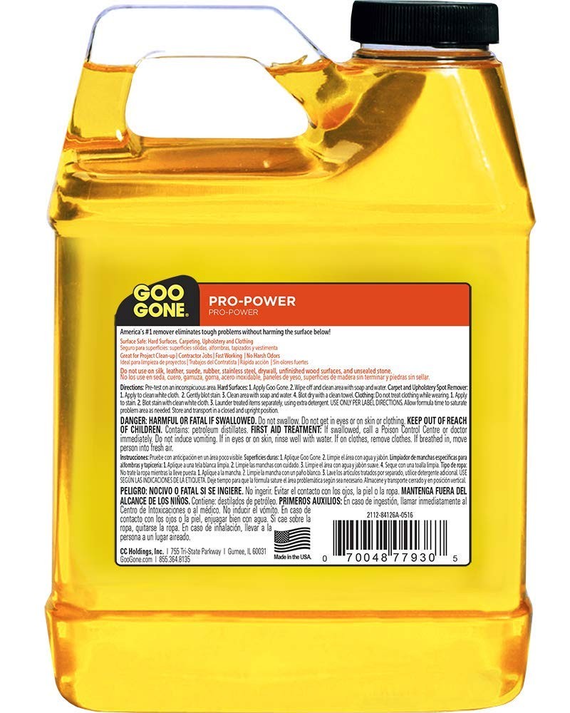 Goo Gone Pro-Power – Professional Strength 32 Fl Oz (Pack of 1), Yellow