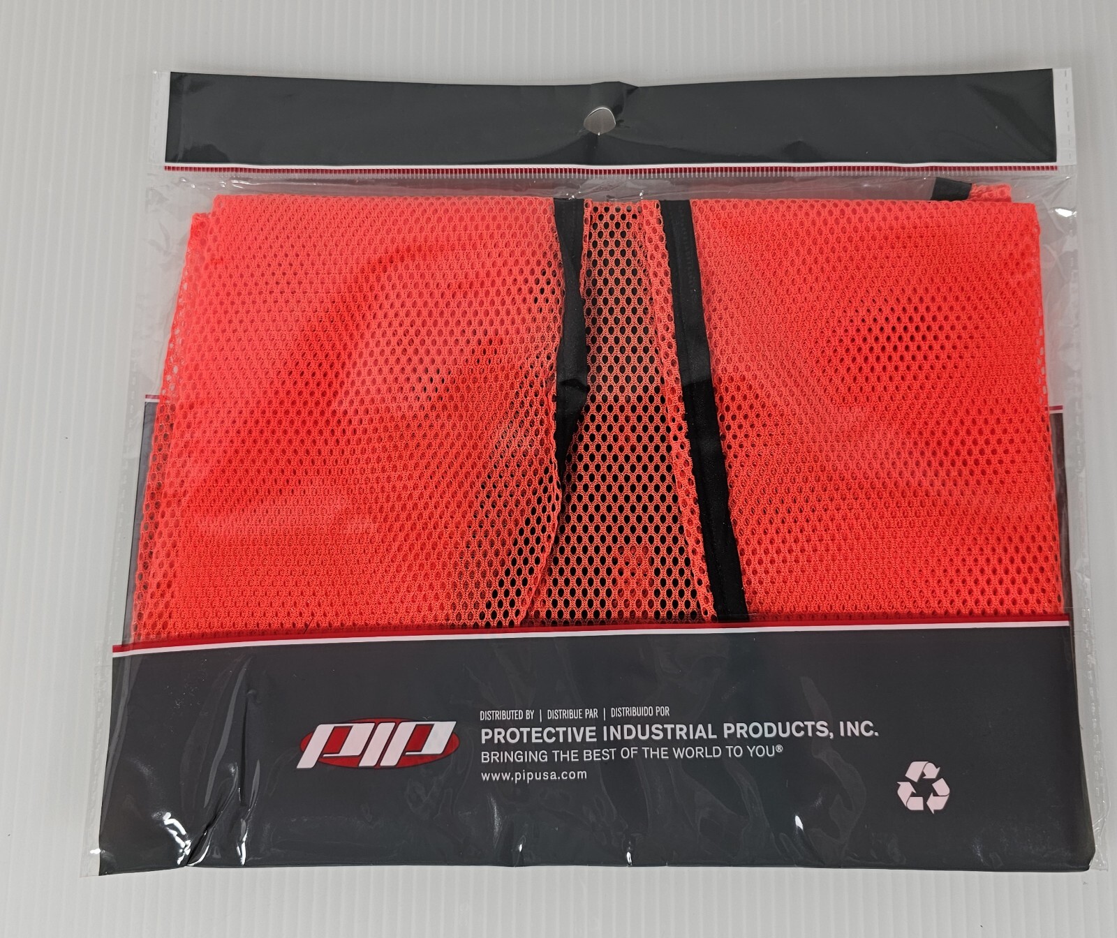 New PIP Hi-Visibility Orange Safety Vest, Mesh, One Size, NON-ANSI, New