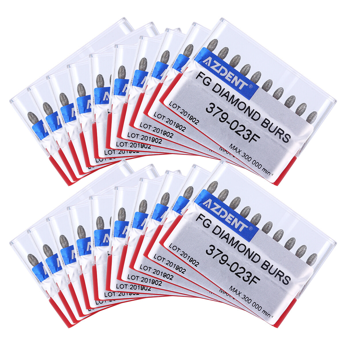 AZDENT Dental Bur Diamond Burs FOOTBALL Multi-Use FINE RED Polishers 10PCS/PACK