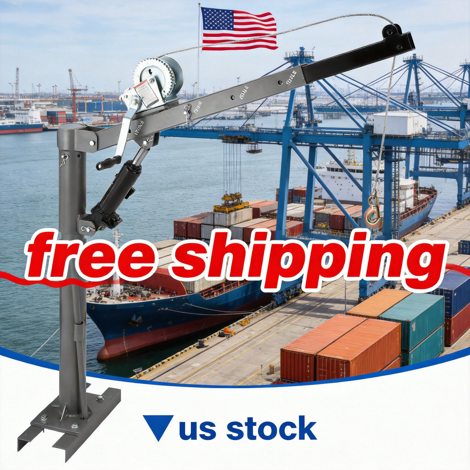 Pickup Truck Crane Hoist with 1000 lbs Capacity, Hydraulic for Lifting Goods