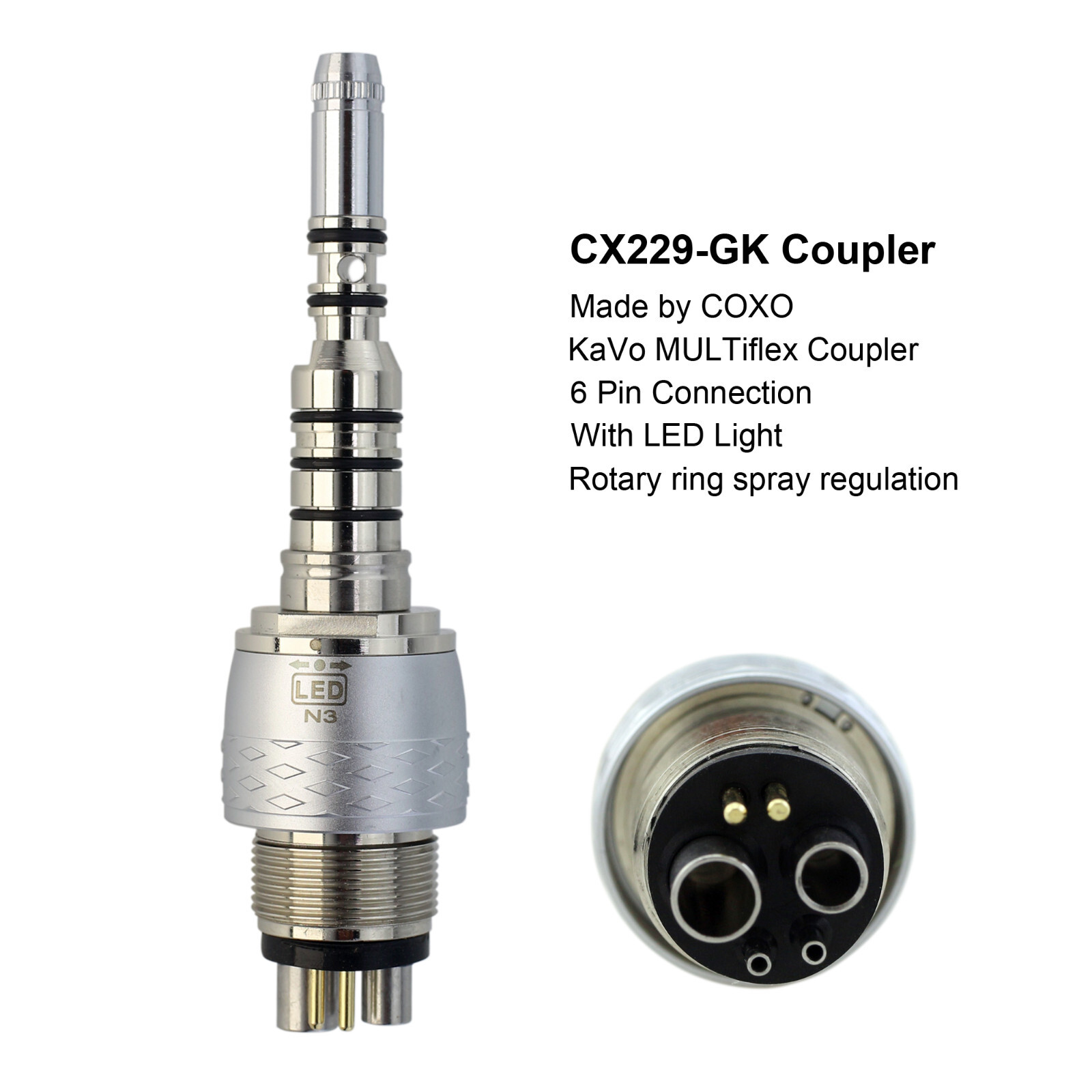 COXO Dental Handpiece Quick Coupling Coupler Swivel 4 Hole 6 Pin KaVo NSK Sirona