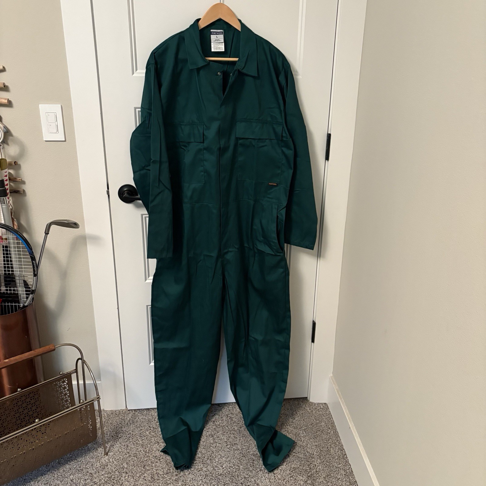 Portwest S999 Men’s L Work Coveralls Protective Polycotton Green Mechanics