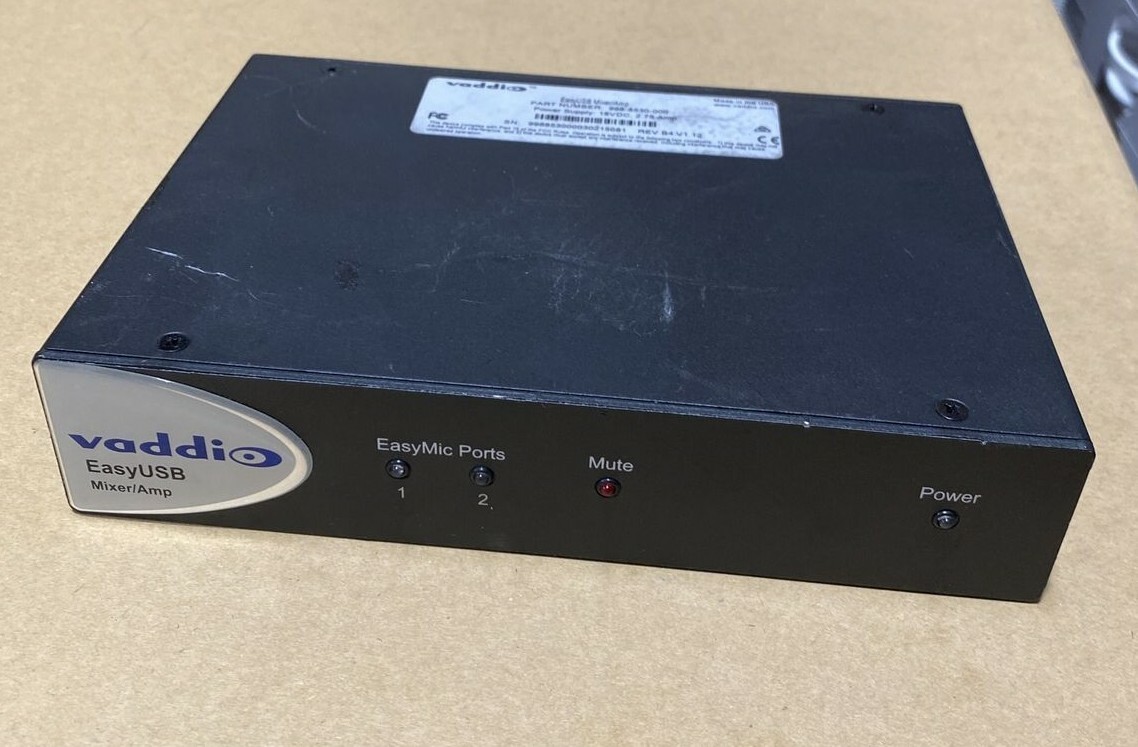 Vaddio 998-8536-000 EasyUSB AudioBRIDGE Mixer Amp No Power Adapter