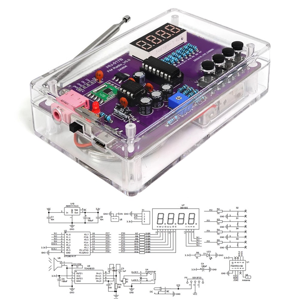 DIY FM Radio Electronic Kits 87-108MHz Digital RDA5807S Module Soldering Project