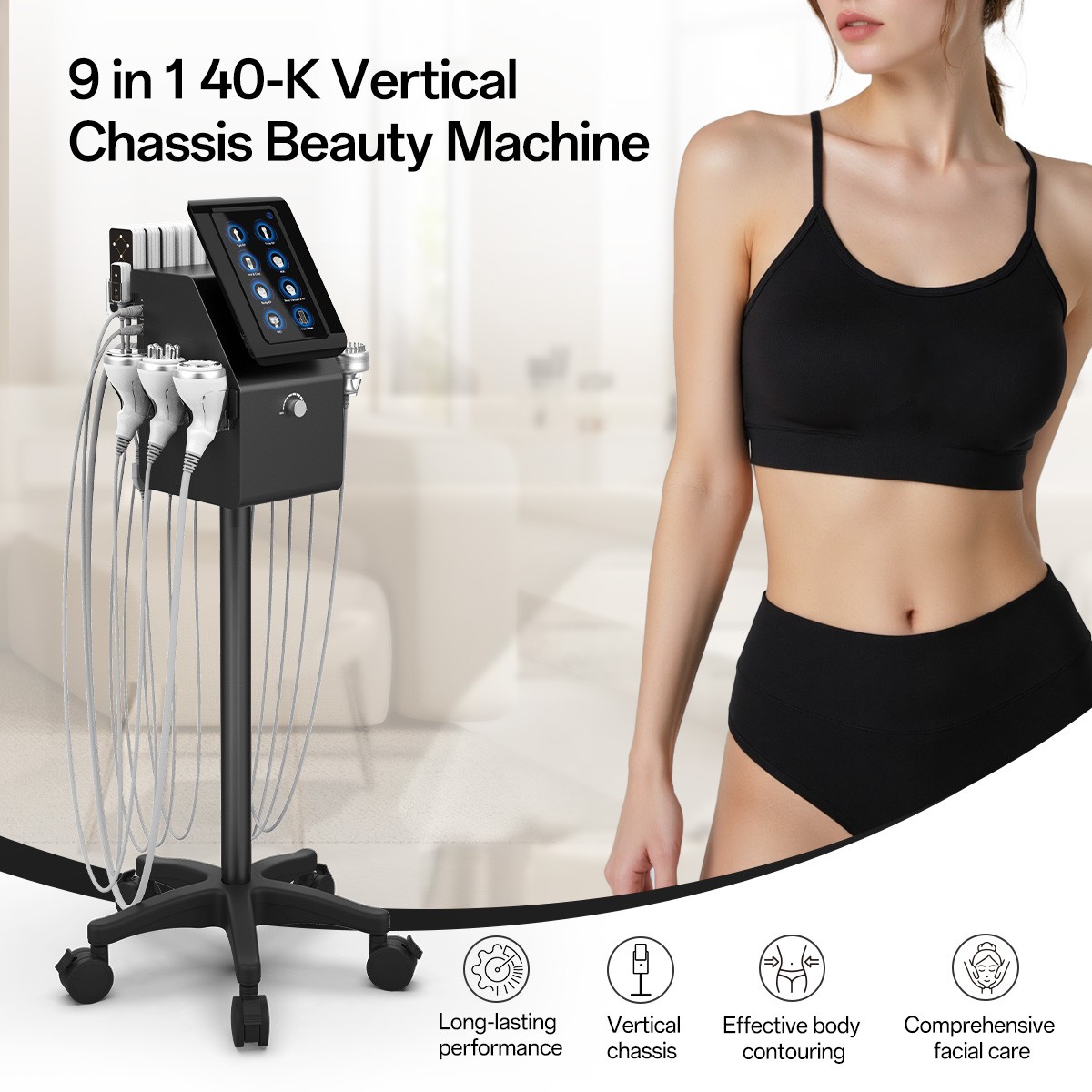 Pro 9 in 1 Beauty Machine Body Massage Facial Skin Care Salon Grade Equipment