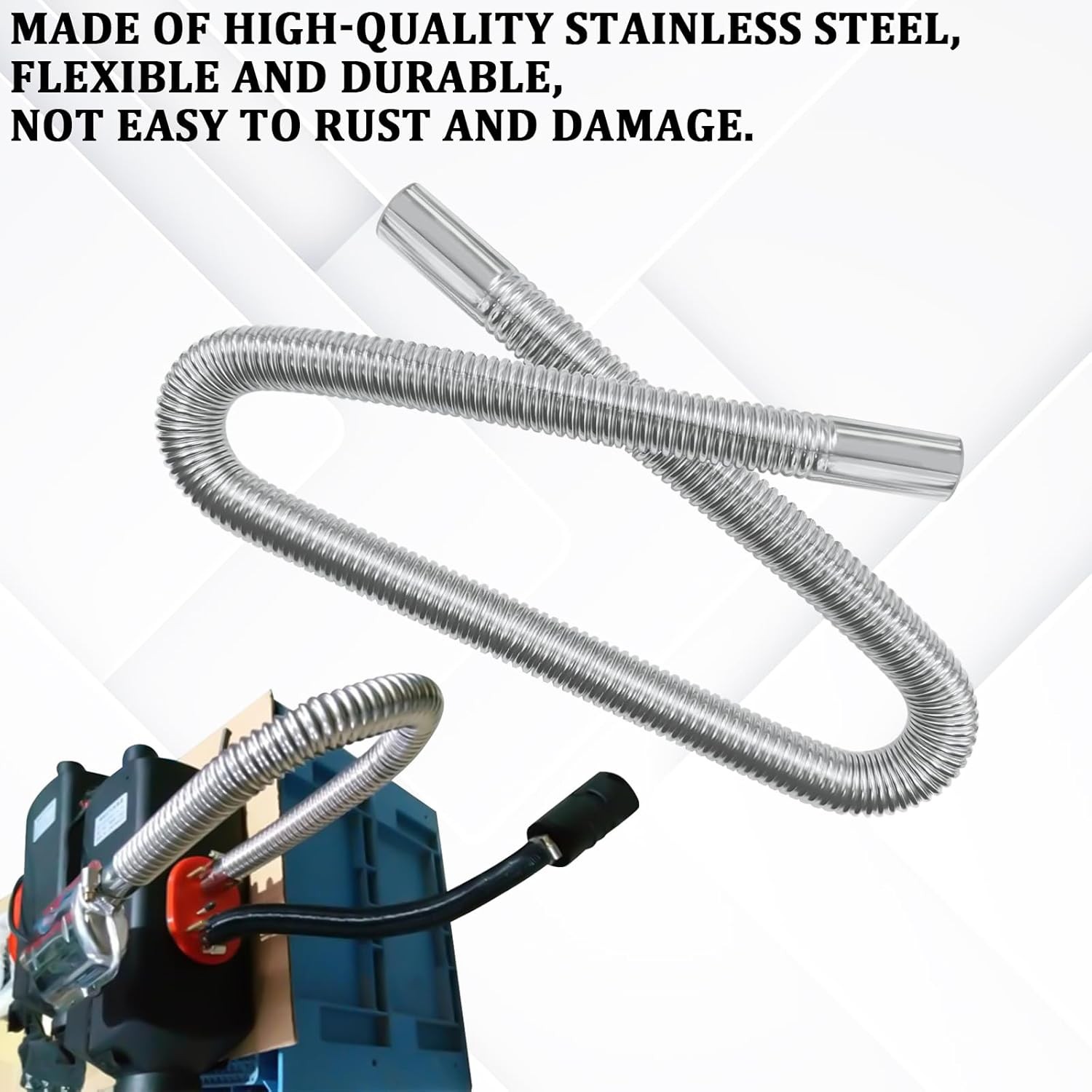 Stainless Steel Diesel Heater Exhaust Pipe, 100CM/39.3″ Flexi Size: 100CM/39.3