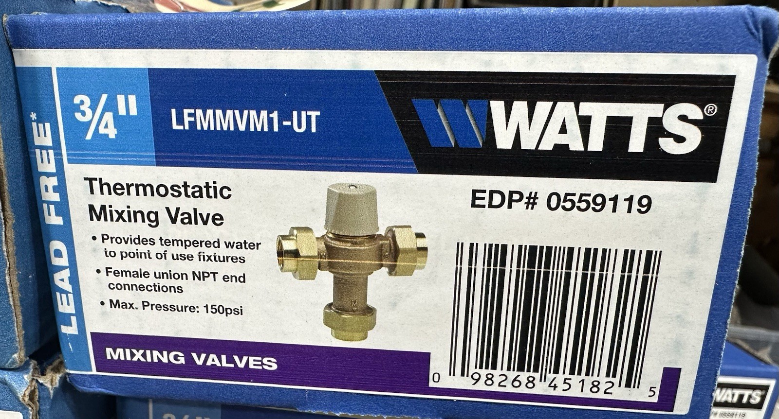 Watts LFMMV-M1-UT Thermostatic Mixing Valve 3/4″