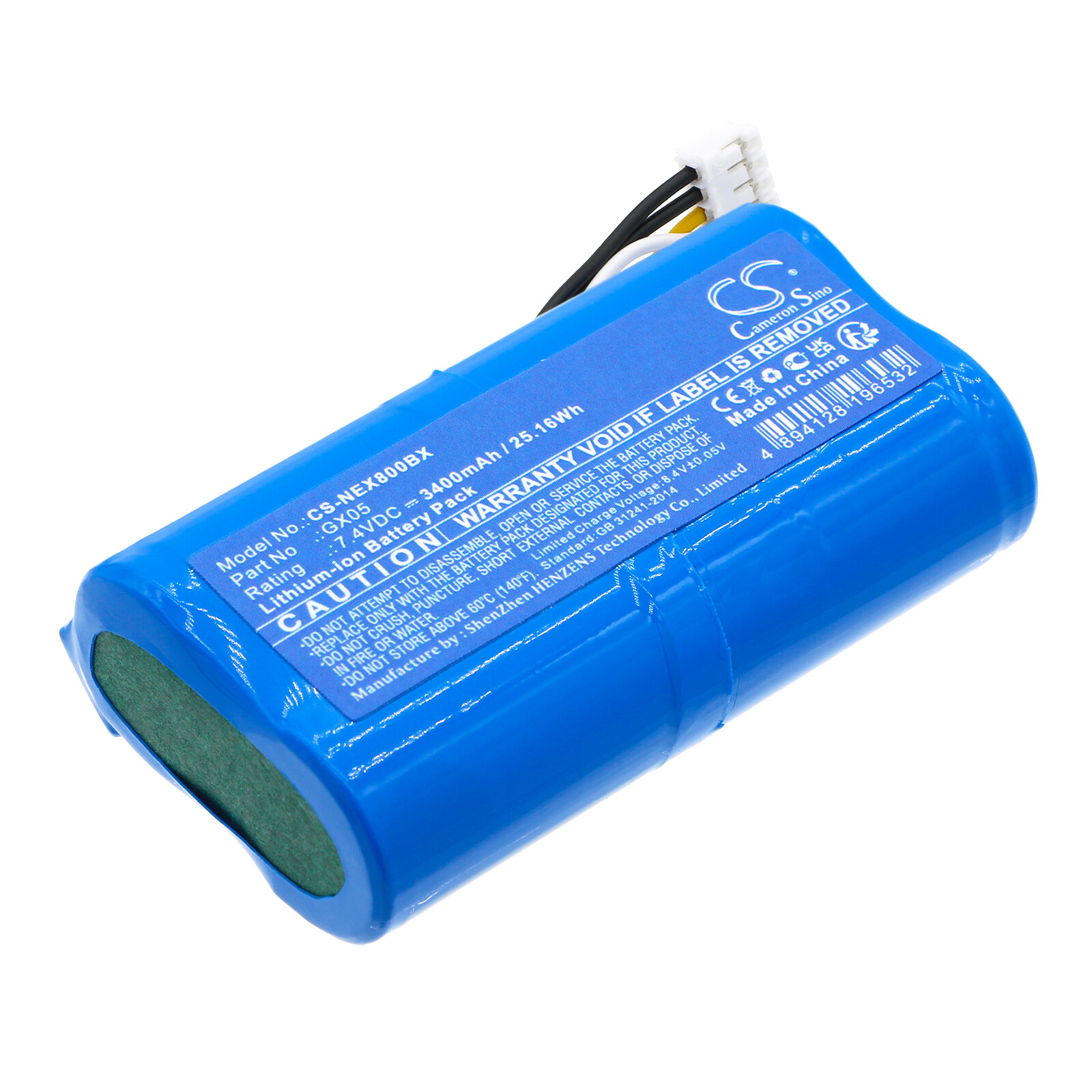 3400mAh / 25.16Wh Battery for WizarPOS Q2,Wizar Q2 P/N: WHB02-2600 (6 pin)