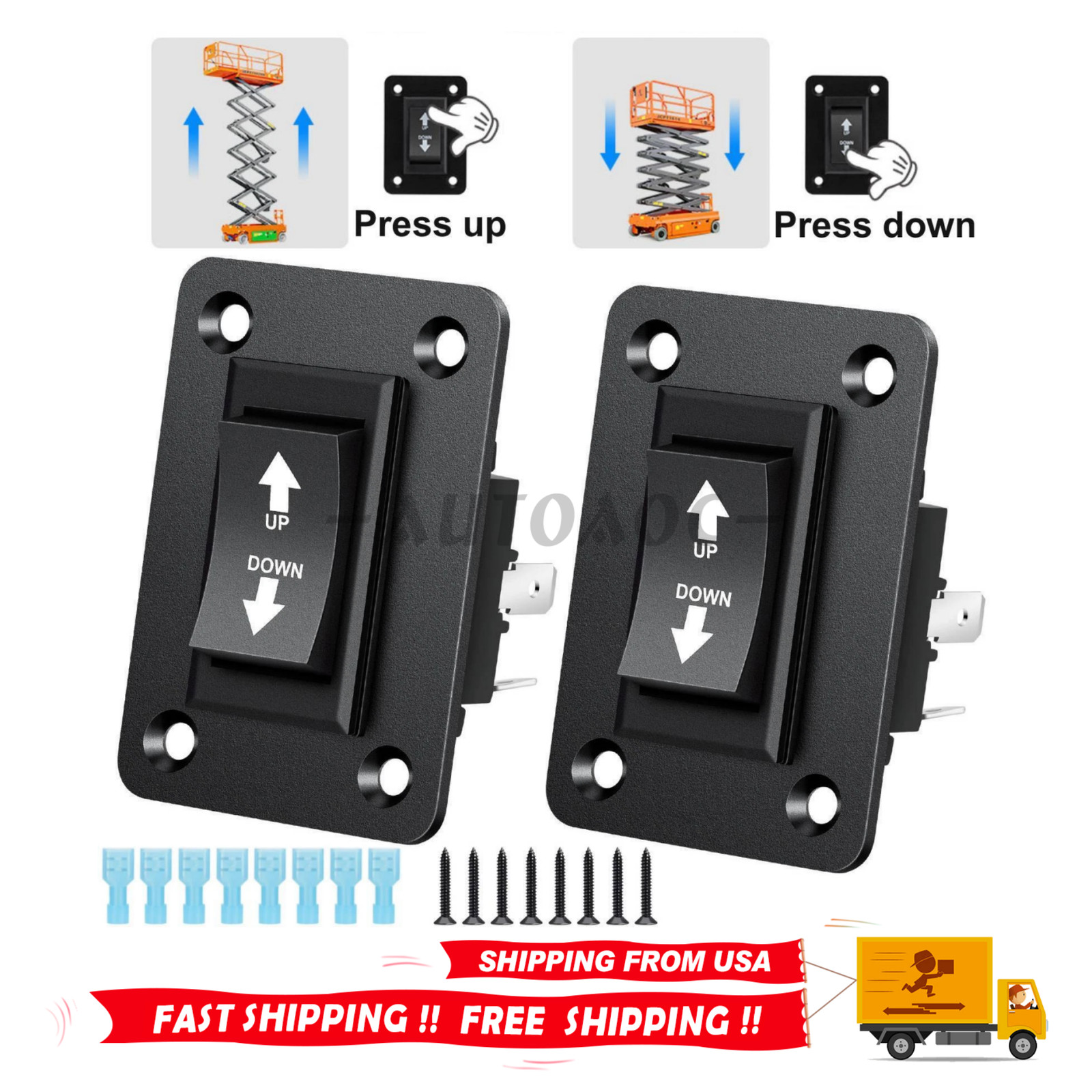 30A DPDT Momentary Reverse Switch Up Down Polarity Reversing Switch for Trailer