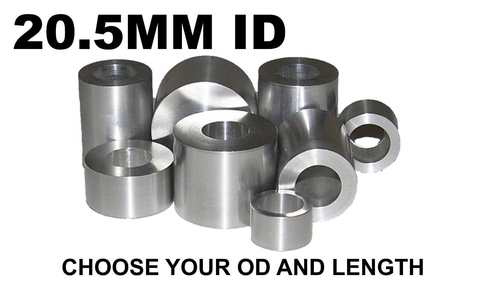 ALUMINUM 20.5MM ID X 26MM, 25MM, 24MM OR 23MM OD BUSHING SPACER