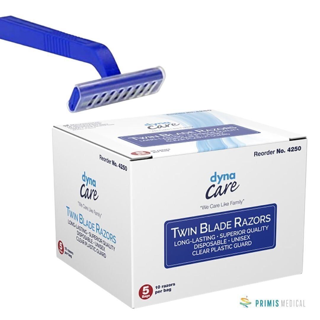 Dynarex 4250 Twin Blade Prep Razor 50 Box