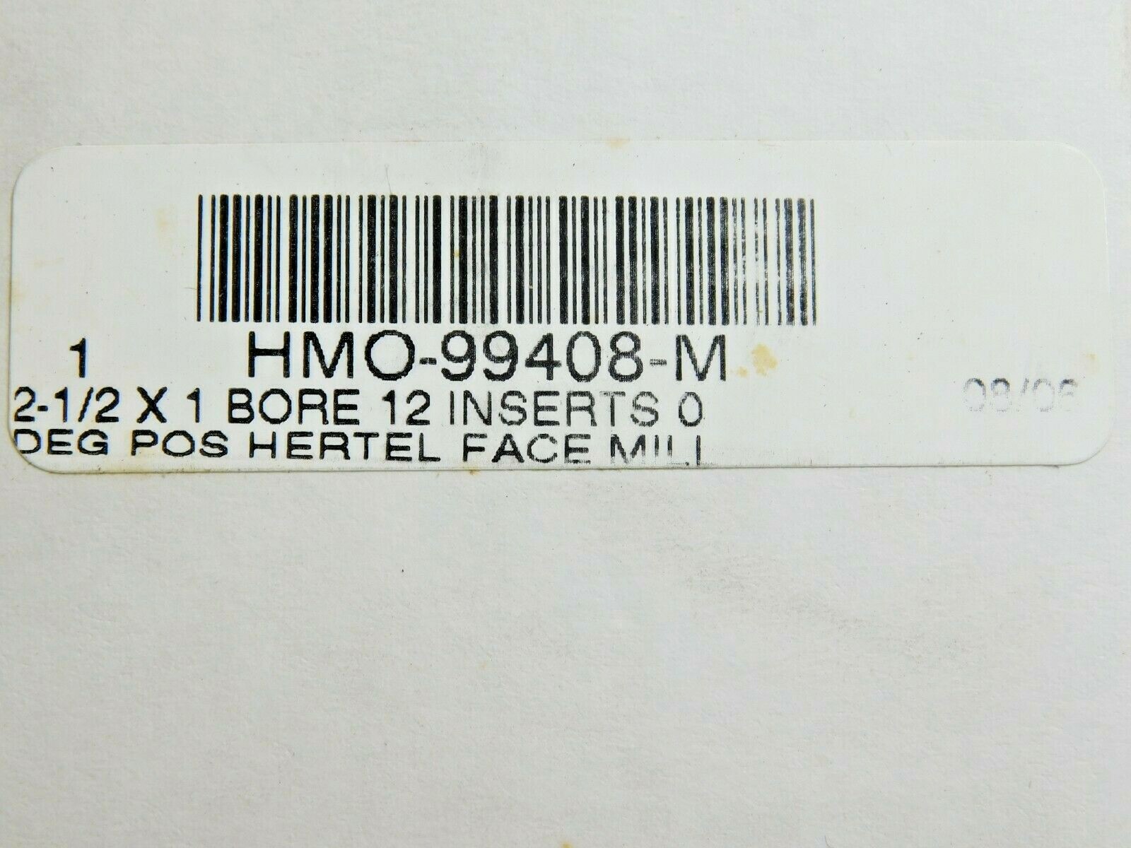 Hertel Indexable Face Mill 2-1/2" CD x 1" Bore 12 Inserts 7000 RPM HMO