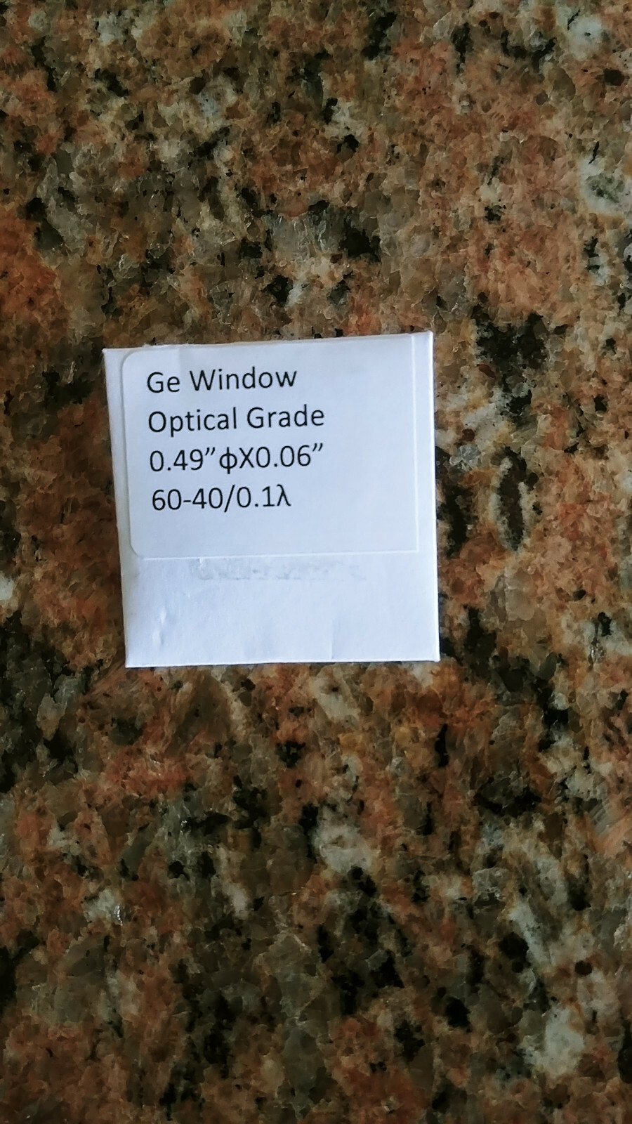 New Optical Grade Uncoated Germanium Window, 0.49″dia X 0.06″, Lot of 2