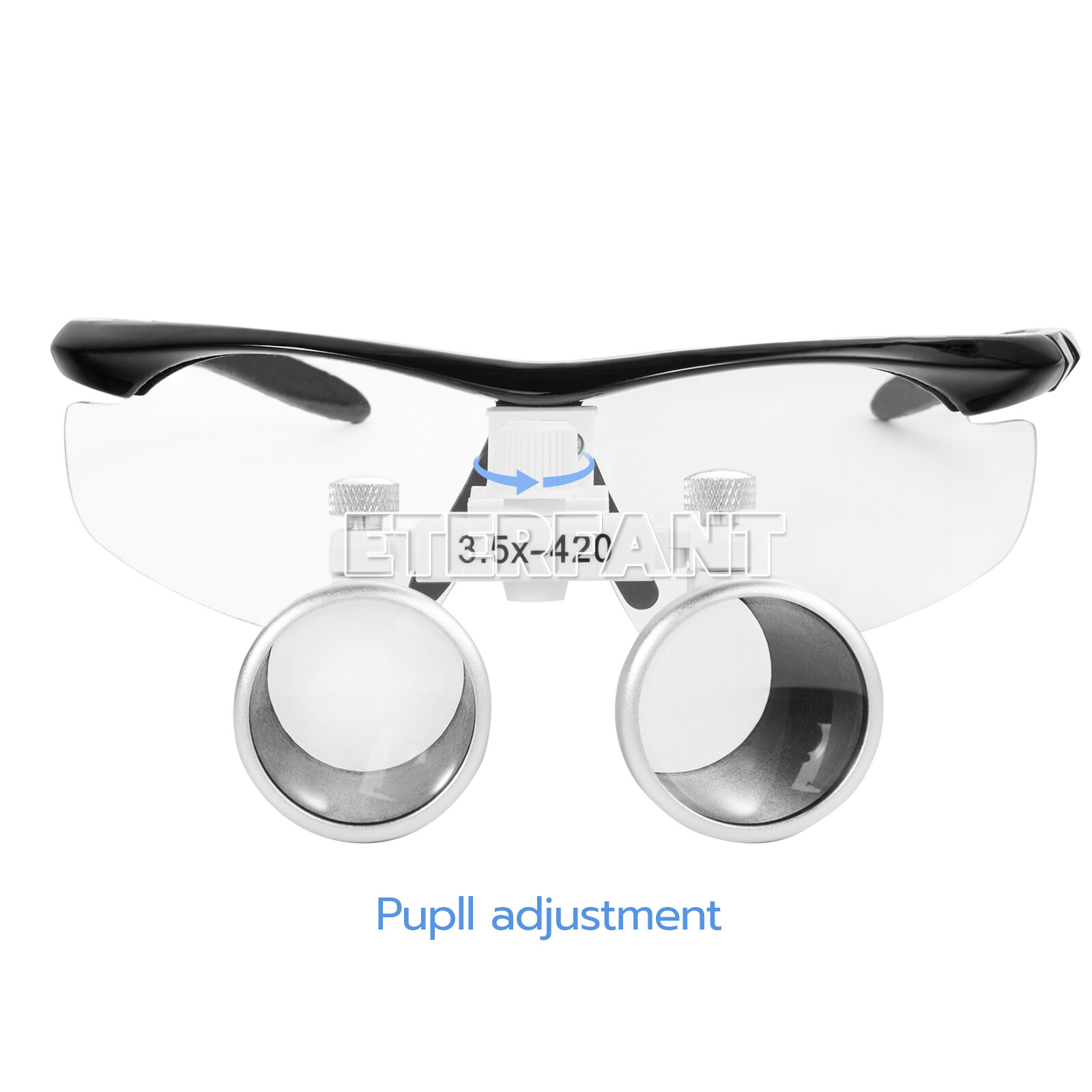 ETERFANT Dental 3.5x Magnifier Binocular Loupes+3W LED Head Light Lamp Medical