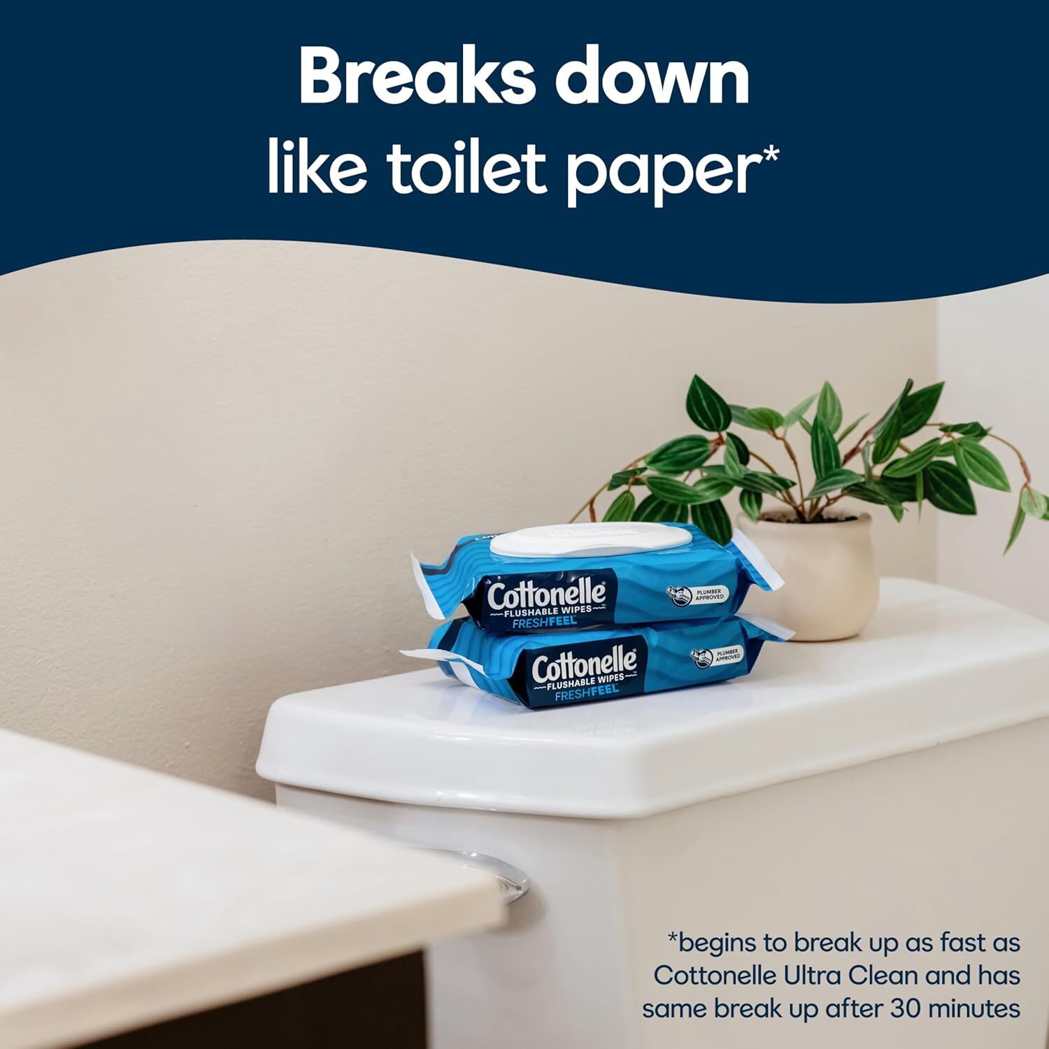 Fresh Feel Flushable Wet Wipes, Adult Wet Wipes, 8 Flip-Top Packs, 42 Wipes per