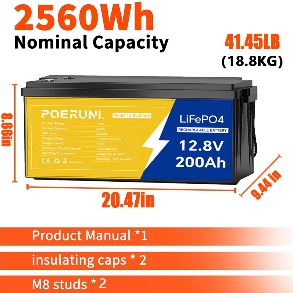 12V 300Ah LiFePO4 Lithium Battery 3840Wh Built-in BMS Solar RV Marine Off-grid