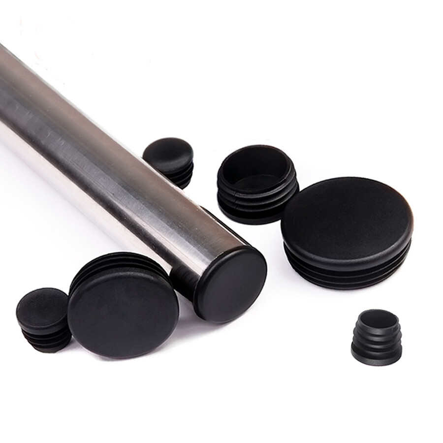 Round Plastic Black Blanking End Cap Caps Tube Pipe Inserts Plug Bung 12~100mm