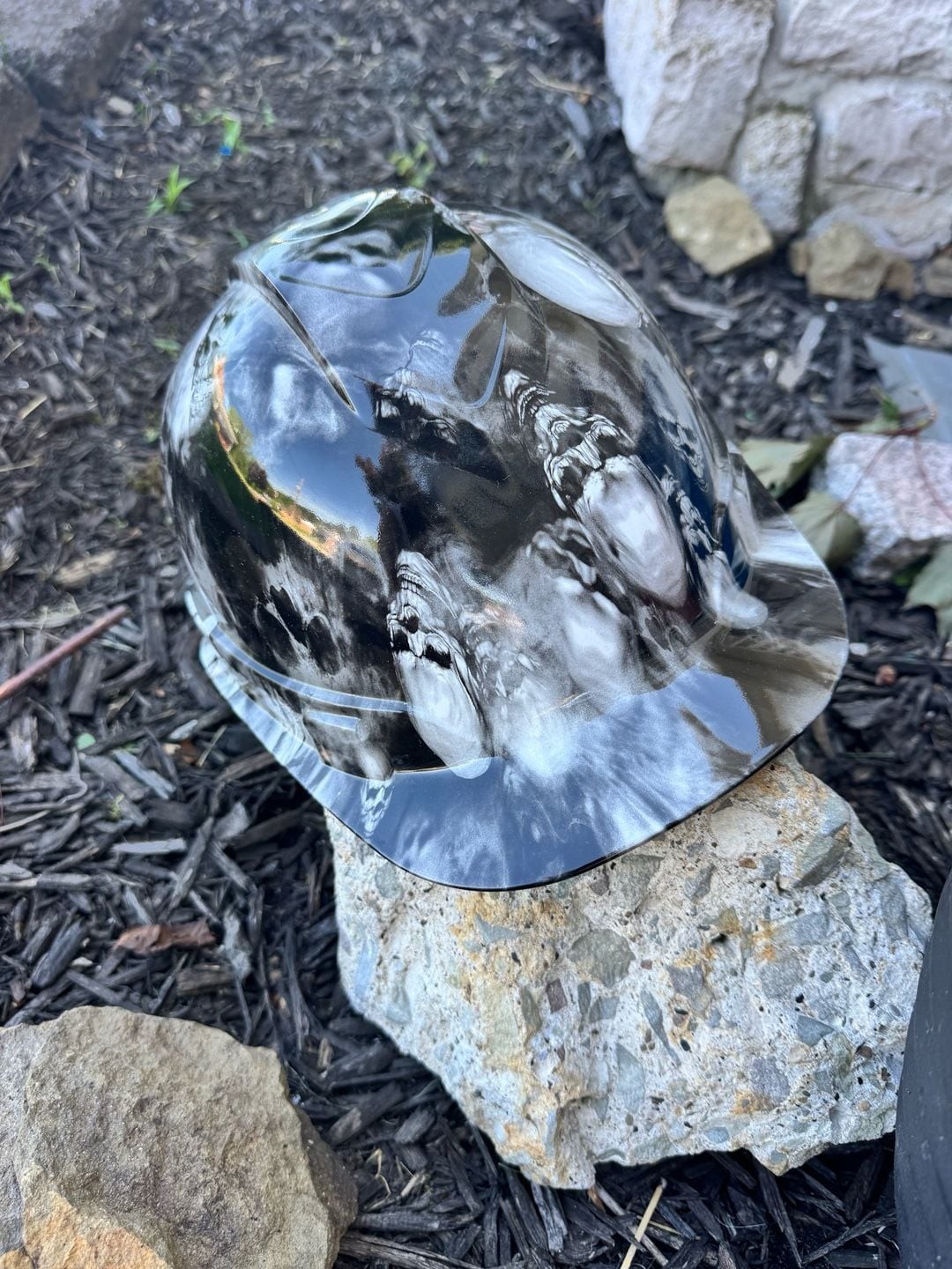 Pyramex Skull Pattern Hydro-Dipped Hard Hat shell only