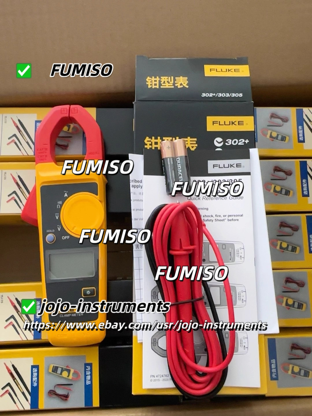 1 pcs Fluke 302+ AC Current AC/DC Voltage Digital Clamp Meter with Carrying Case