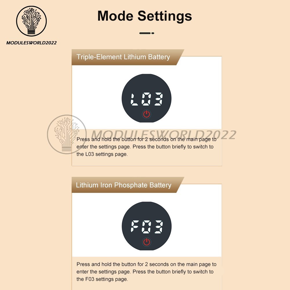 DC7-55V Acid/Li-ion LED Indicator Volt & Battery Level Display Power-Off Memory