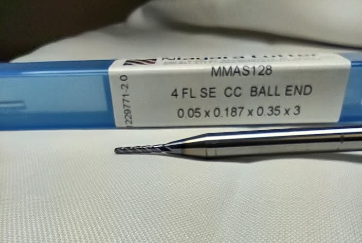 NC Taper Rib Ctr .050Mill 4FL SE .350 LOC 1°Taper 3/16 Shank 3OAL BN TIALN