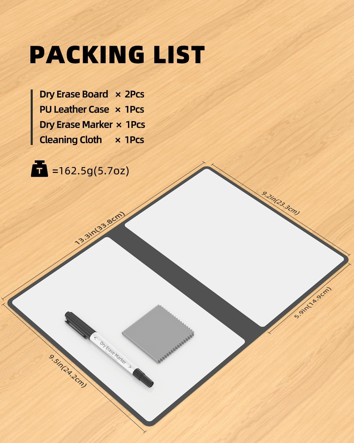 Portable Small White Board Dry Erase Board, Reusable 9.5 * 6.6In Notebook Memo,