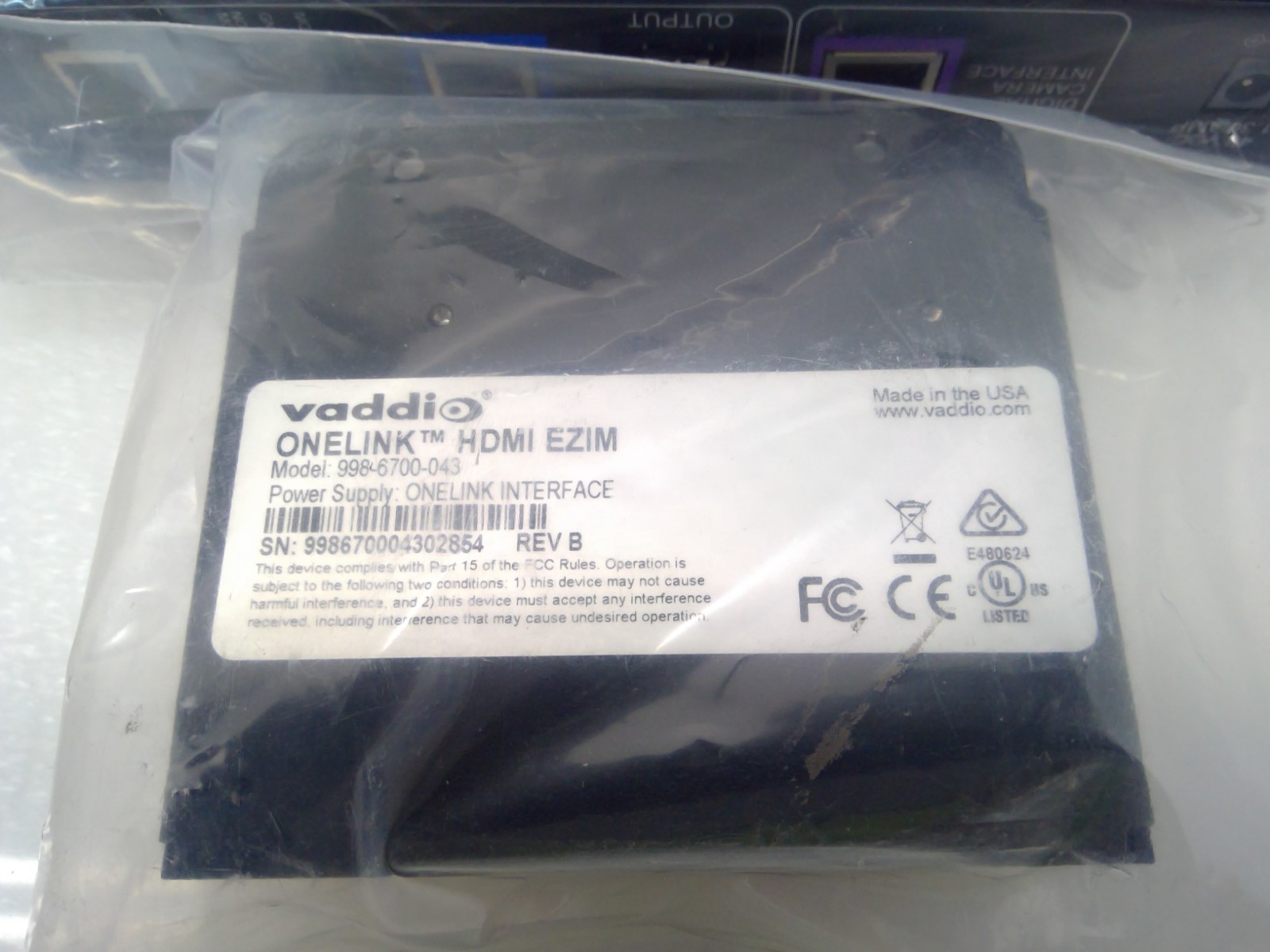 Vaddio OneLink HDMI Camera Extension System Kit 998-1105-043 998-6700-043 W/ AC