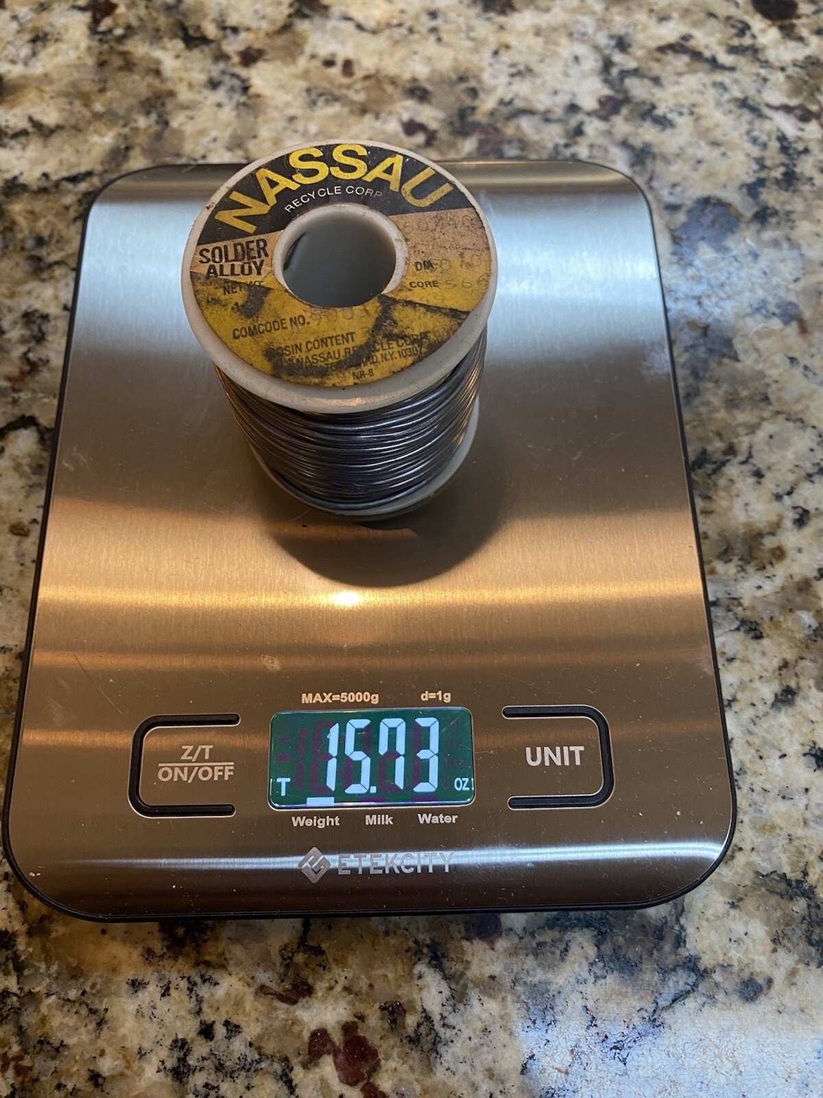 15.77 OZ Nassau 60/40 Solder Wire .070 3-6 Percent Core 566