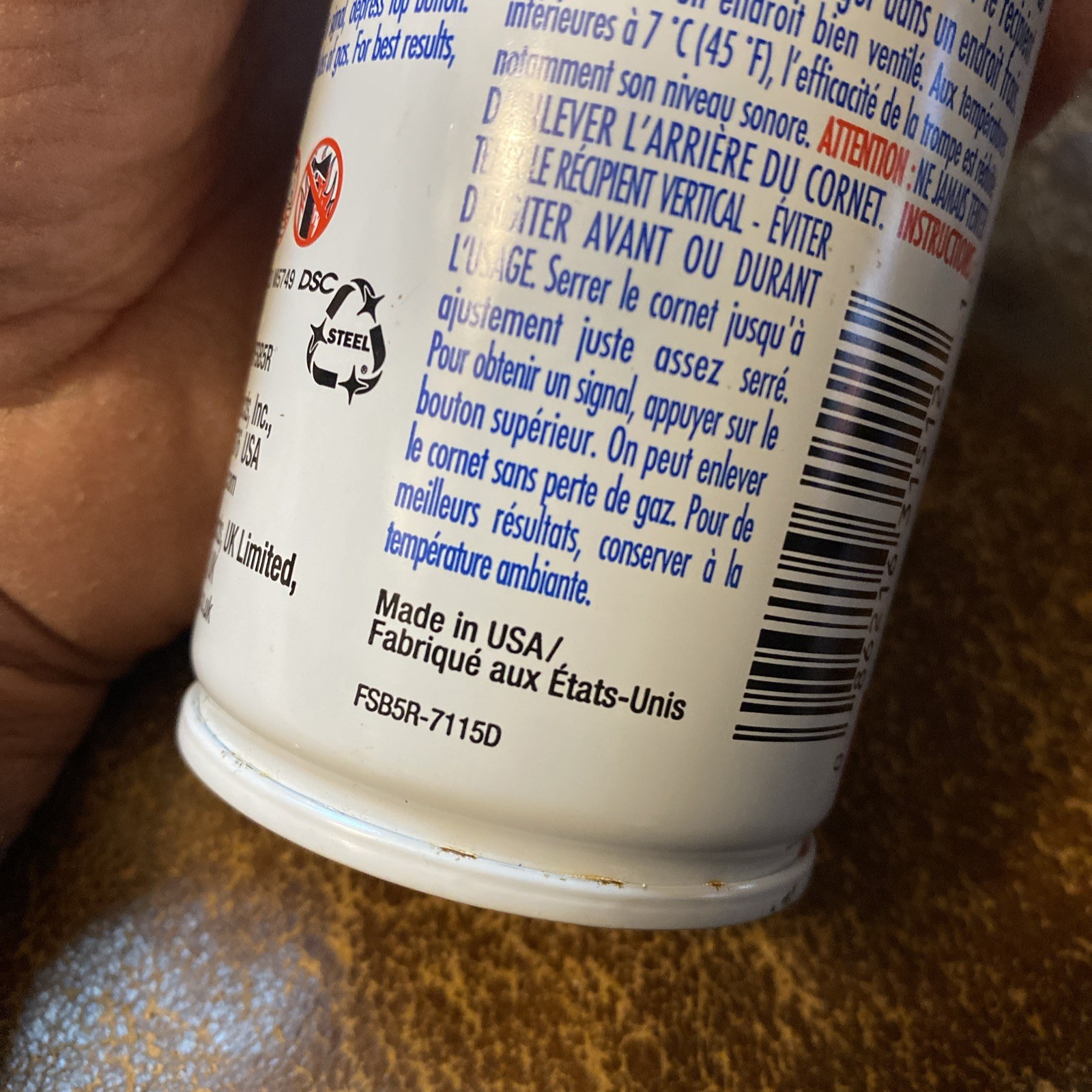 Falcon Sonic Blast Safety Horn Refill Canister 5 Oz. Fsb5r 120 Db Can Only