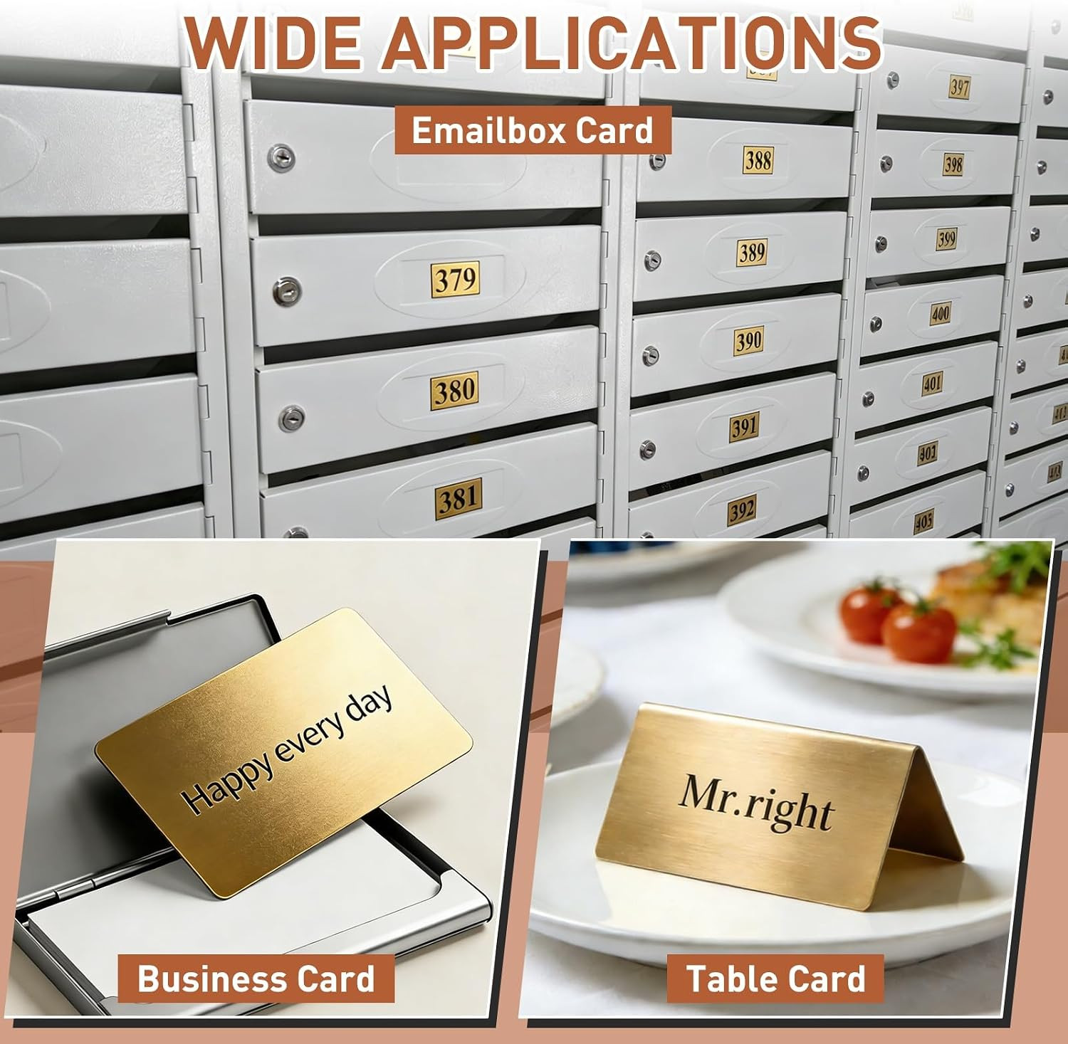 10pcs Metal Business Card 3.5″ x 2.1″ x 0.02″ 201 Stainless Steel Oxidation Lase