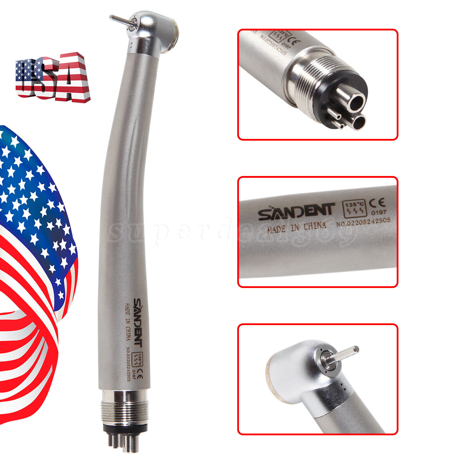 Dental High Speed Turbine Handpiece fit w/ NSK 4 hole Quick Coupler STNABM/YBNK4
