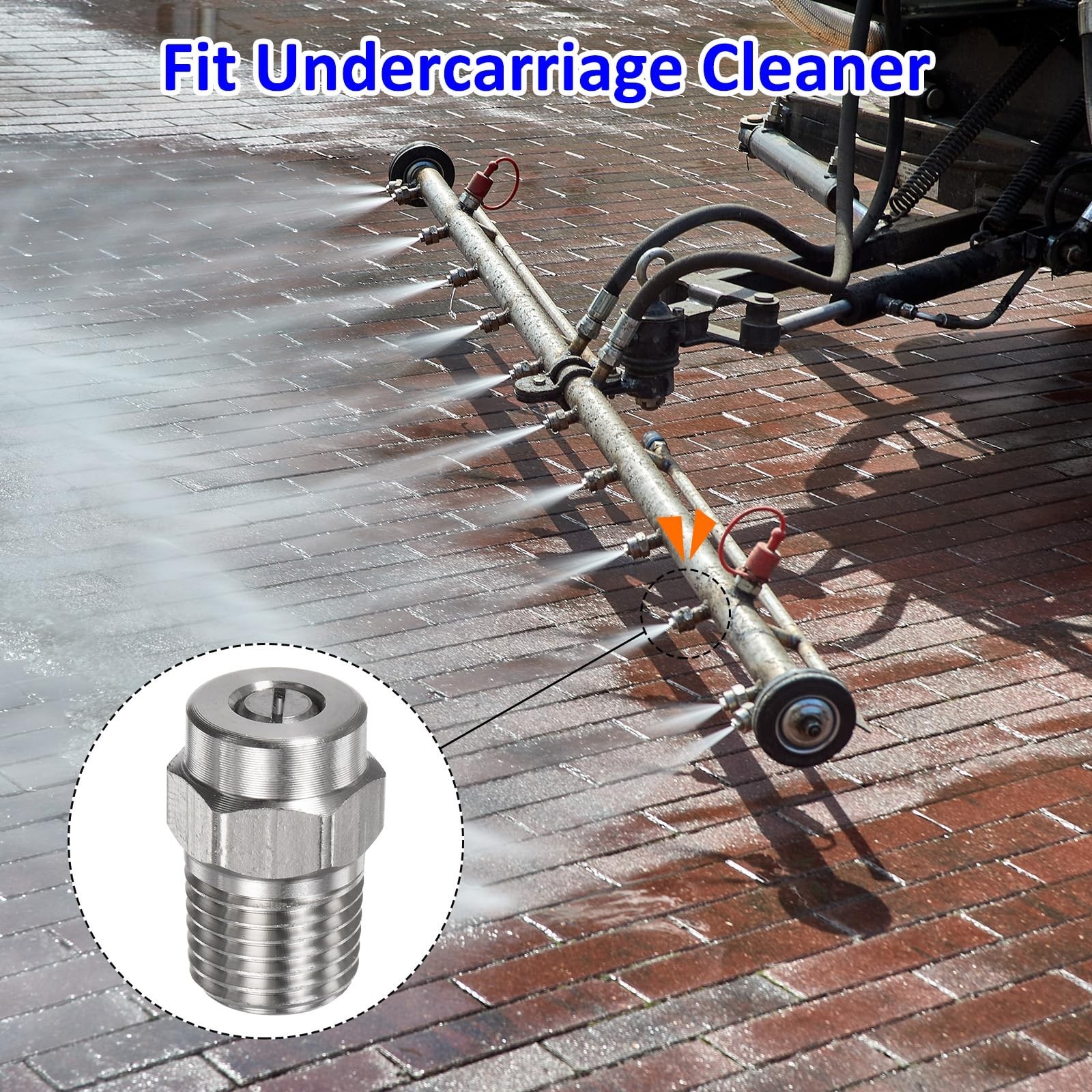 40° Surface Cleaner Tips 1/4″ NPT Stainless Steel Cleaner Pressure Nozzles 6 Pac