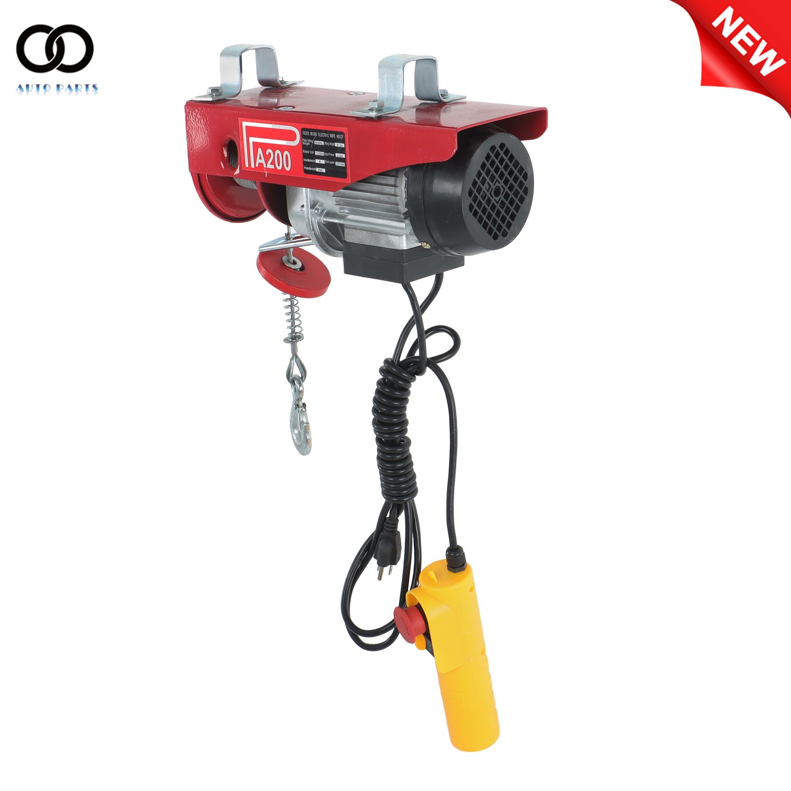 PA200 440lbs / 200kg Mini Electric Hoist 6.6 ft Wired Remote Control 110V