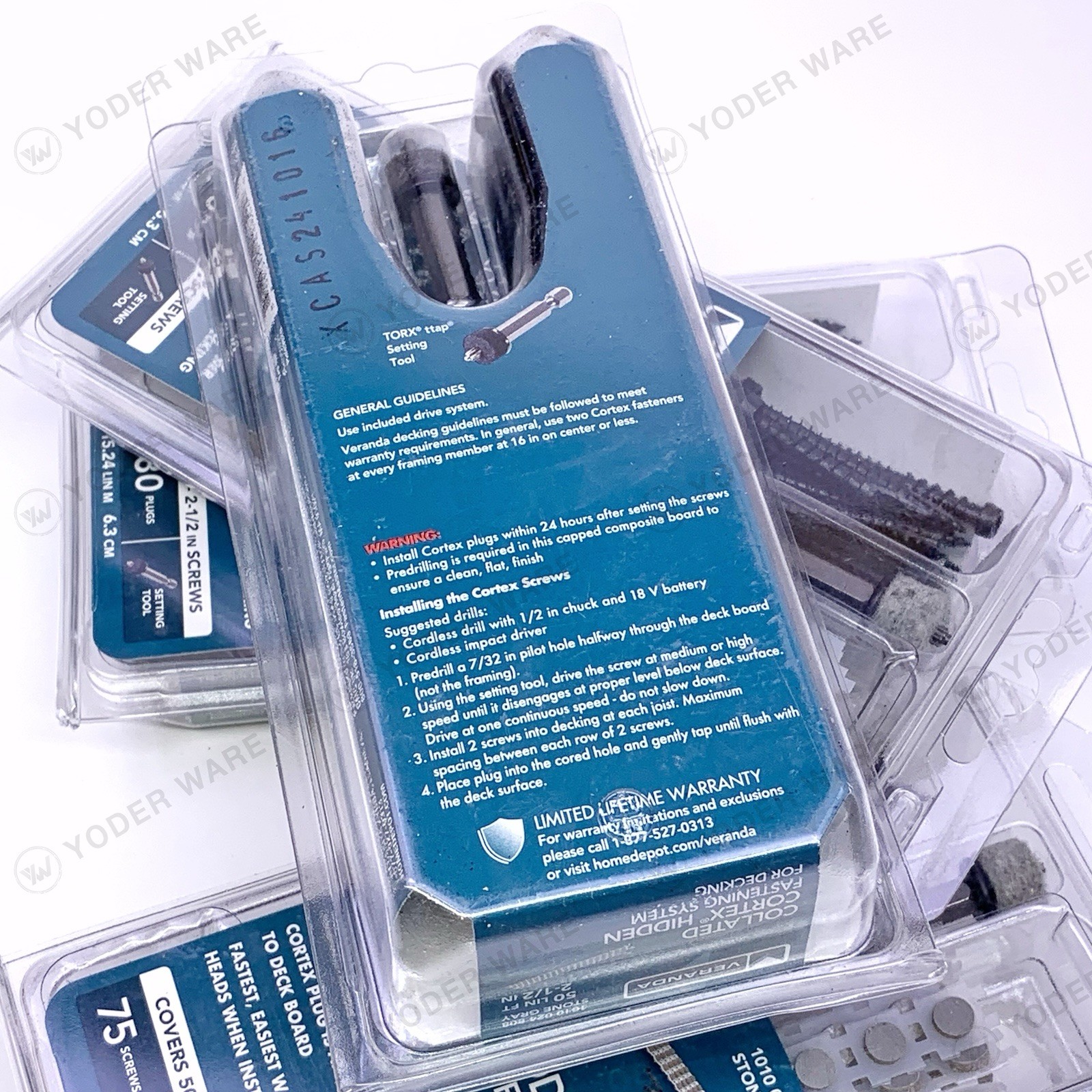 4 Boxes FastenMaster Veranda FMCTXCL-VA75SG Cortex Hidden Fastening, Stone Gray