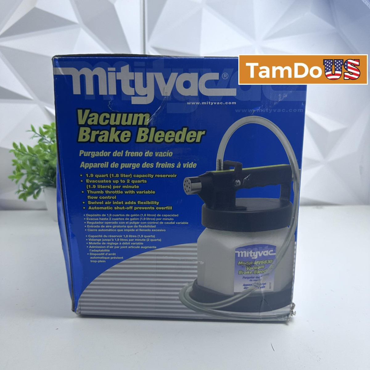 Mityvac MV6830 Vacuum Brake Bleeder, 1.9 Qt Reservoir, Variable Flow Control