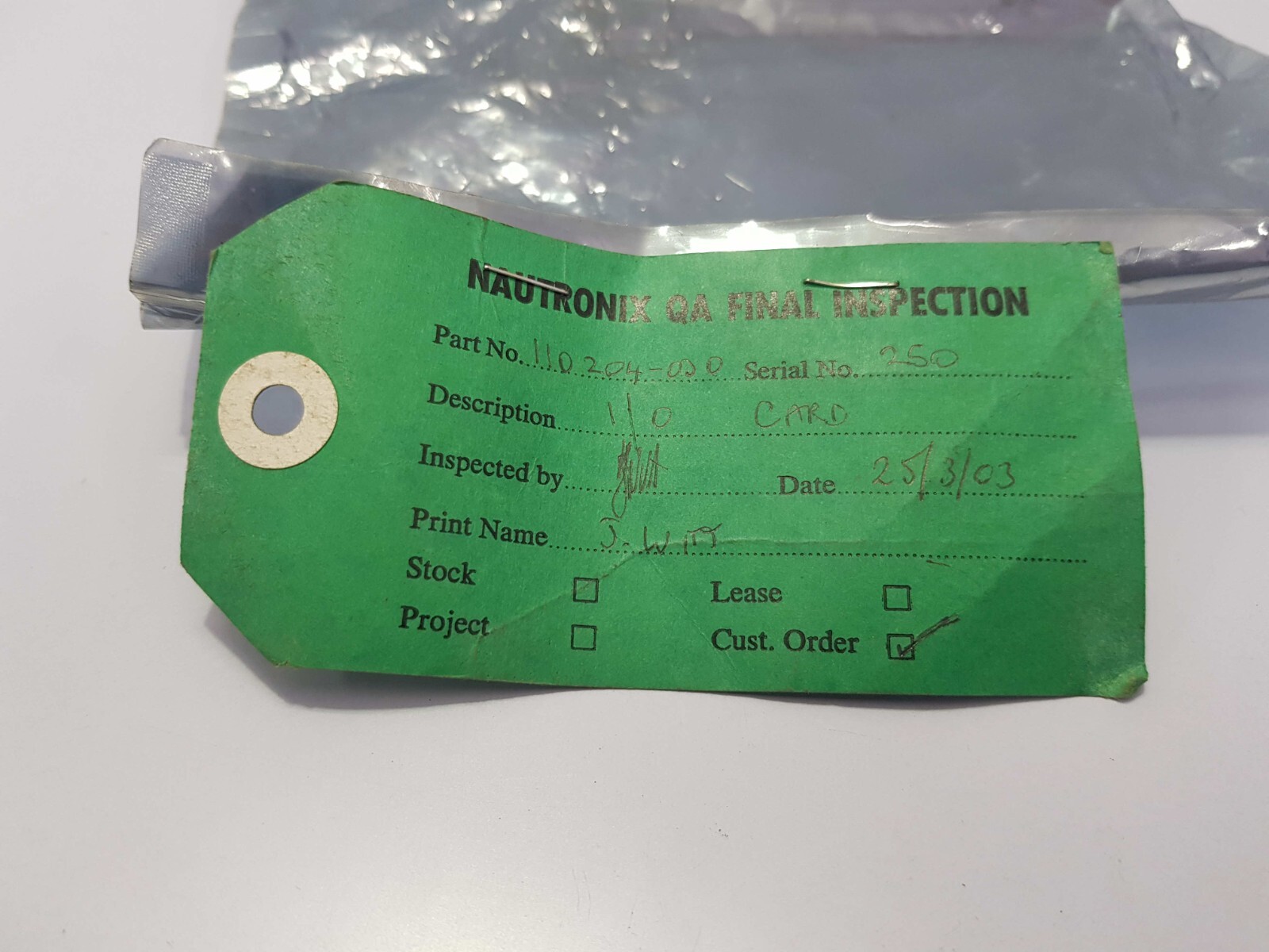NAUTRONIX PWB 110-204-001 ANALOG AND DIGITAL I/O CARD REV 1