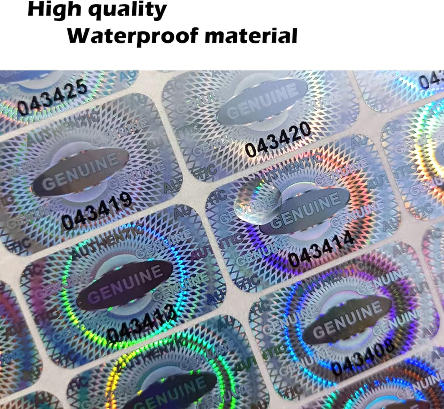 Dose Not Apply 300 Pcs Authentic Hologram Labels/Stickers Silver Transfer Tamper